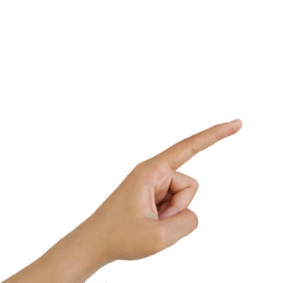 Mano apuntando a la oferta